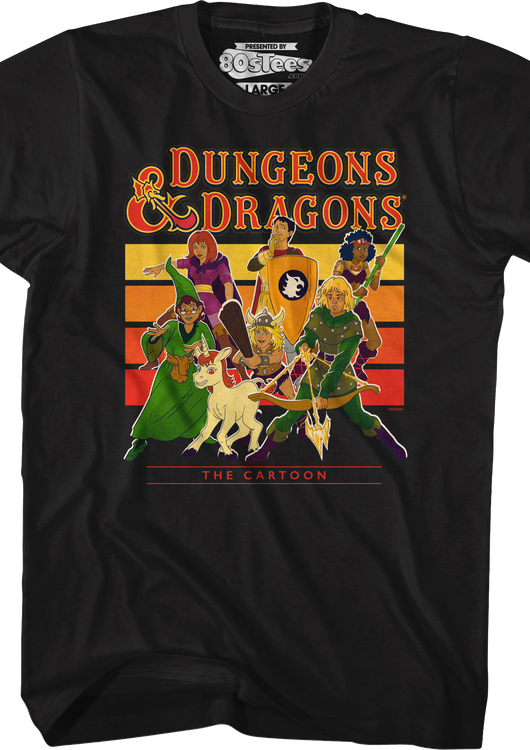 Retro Cartoon Stripes Dungeons & Dragons T-Shirt - main product image