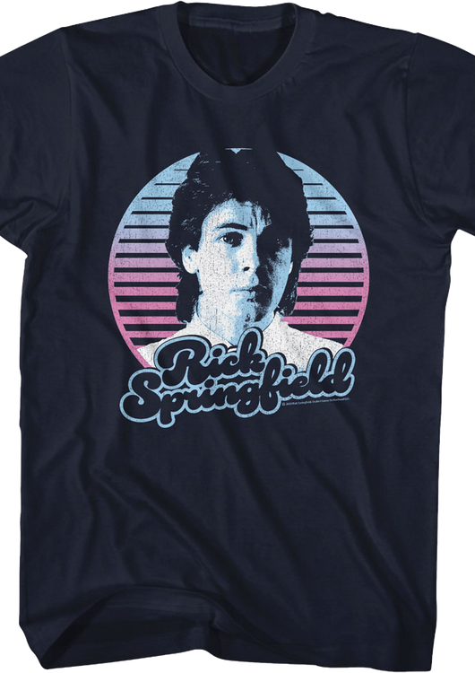 Retro Circle Rick Springfield T-Shirt - main product image