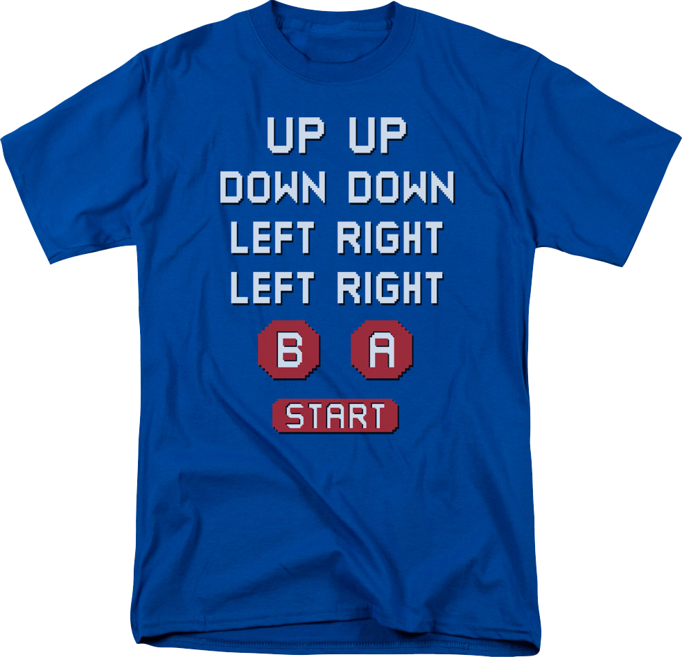 Retro Contra Cheat Code 30 Lives T-Shirt