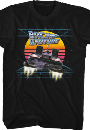 Retro DeLorean And Sunset Back To The Future T-Shirt