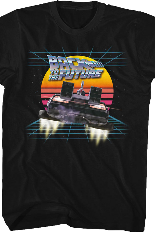 Retro DeLorean And Sunset Back To The Future T-Shirtmain product image