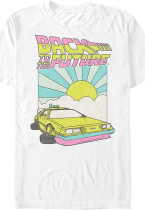 White Retro DeLorean Sunshine Back To The Future T-Shirt