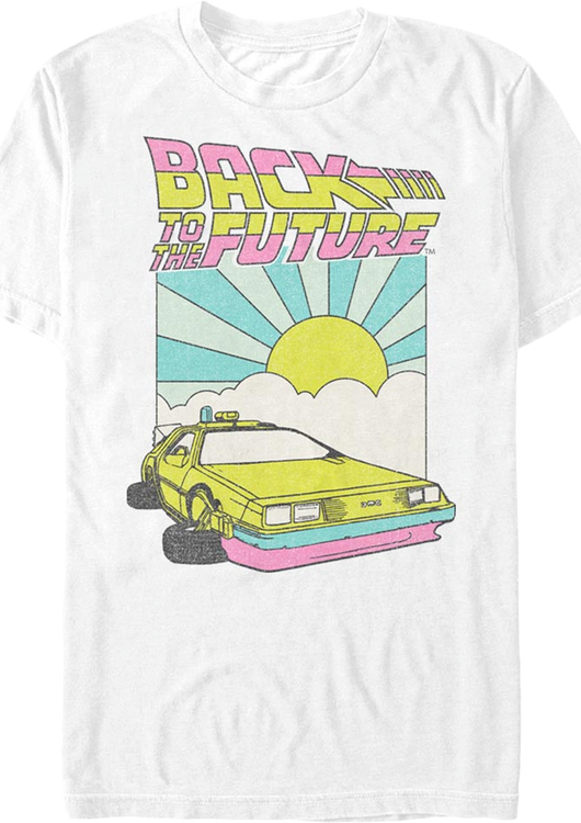White Retro DeLorean Sunshine Back To The Future T-Shirt - main product image