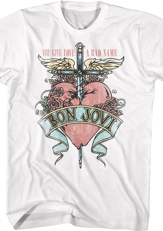 Retro Floral Logo Bon Jovi T-Shirt - main product image