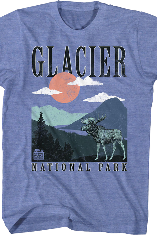 Retro Glacier National Park T-Shirt - main product image