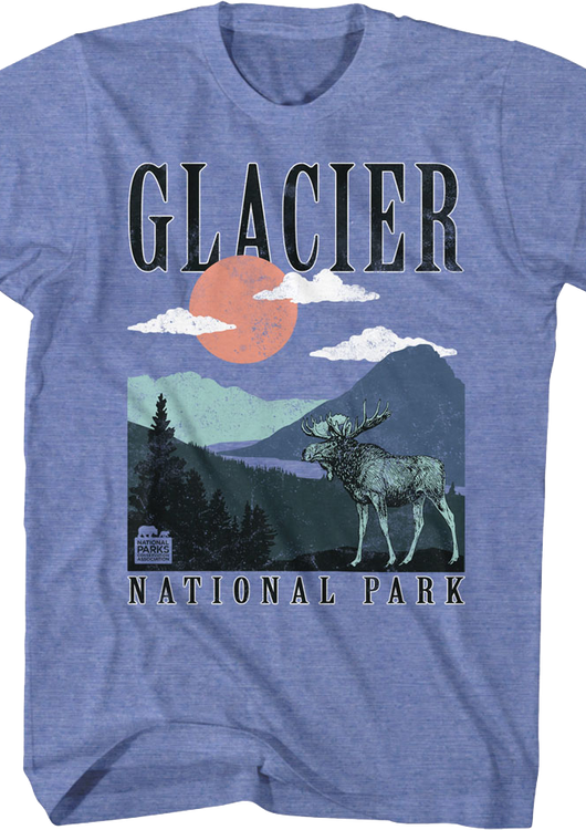 Retro Glacier National Park T-Shirt - main product image