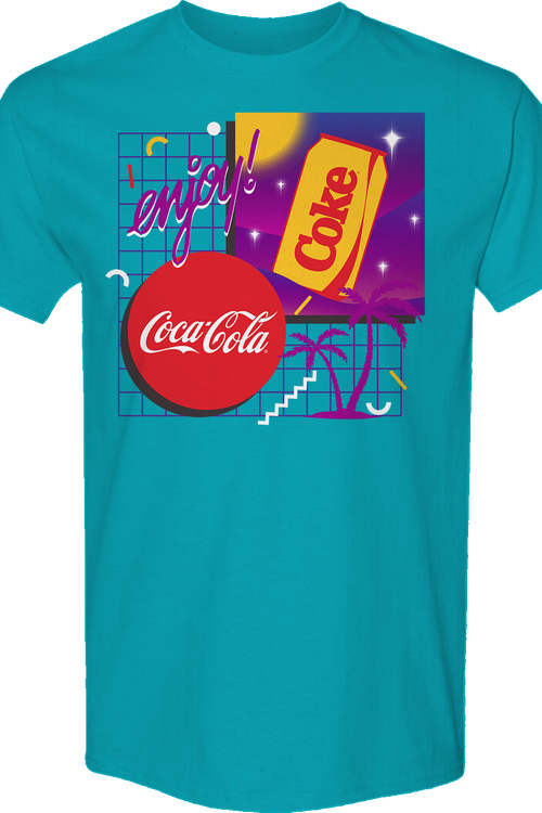 Retro Gridlines Enjoy Coca-Cola T-Shirtmain product image