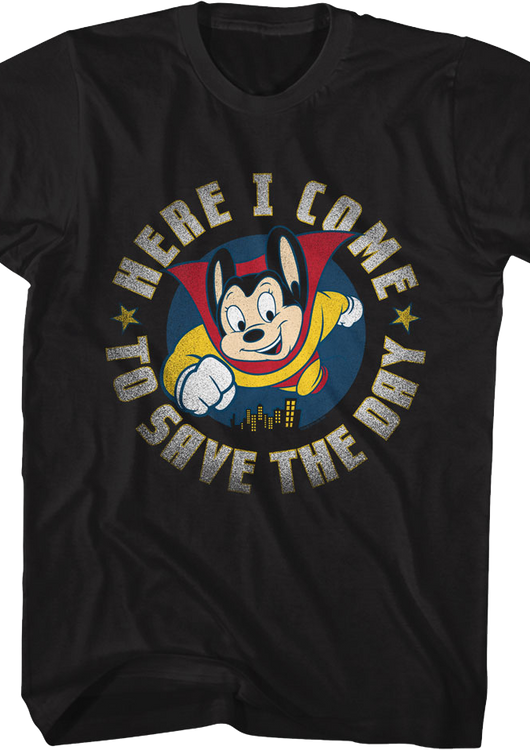 Retro Here I Come To Save The Day Mighty Mouse T-Shirt - main product image