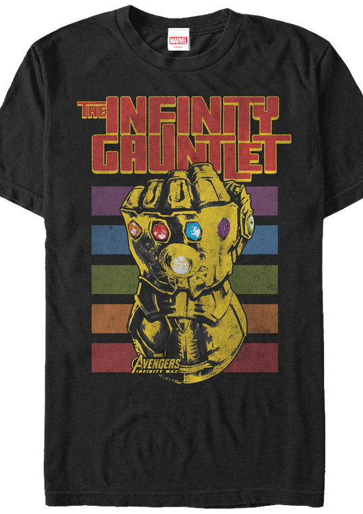 Retro Infinity Gauntlet Marvel Comics T-Shirt - main product image