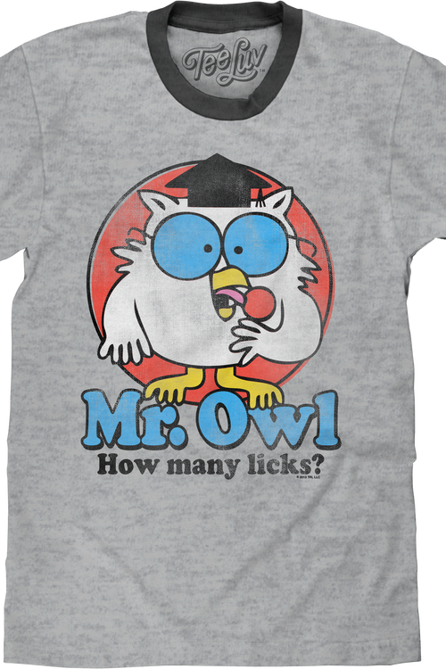 Retro Mr. Owl How Many Licks? Tootsie Pop Ringer Shirtmain product image