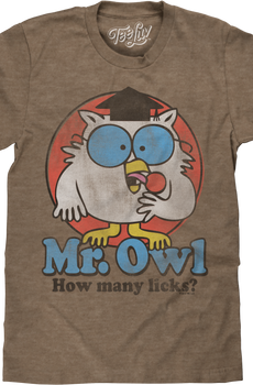 Retro Mr. Owl How Many Licks? Tootsie Pop T-Shirt