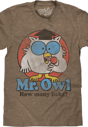 Retro Mr. Owl How Many Licks? Tootsie Pop T-Shirt