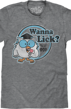Retro Mr. Owl Wanna Lick? Tootsie Pop T-Shirt