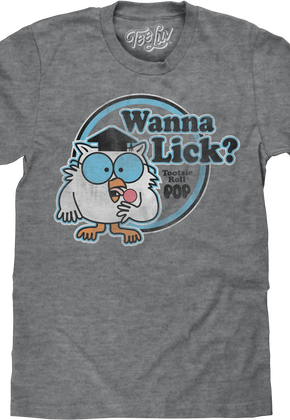 Retro Mr. Owl Wanna Lick? Tootsie Pop T-Shirt