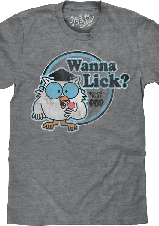 Retro Mr. Owl Wanna Lick? Tootsie Pop T-Shirt - main product image