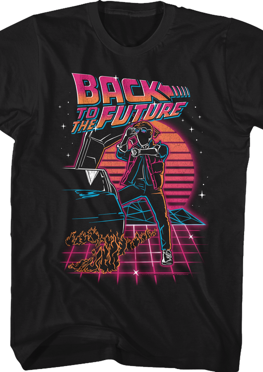 Retro Neon Back To The Future T-Shirt - main product image