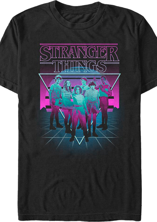 Retro Neon Stranger Things T-Shirt - main product image