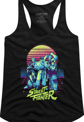 Ladies Retro Neon Street Fighter Racerback Tank Top