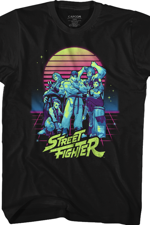 Retro Neon Street Fighter T-Shirtmain product image