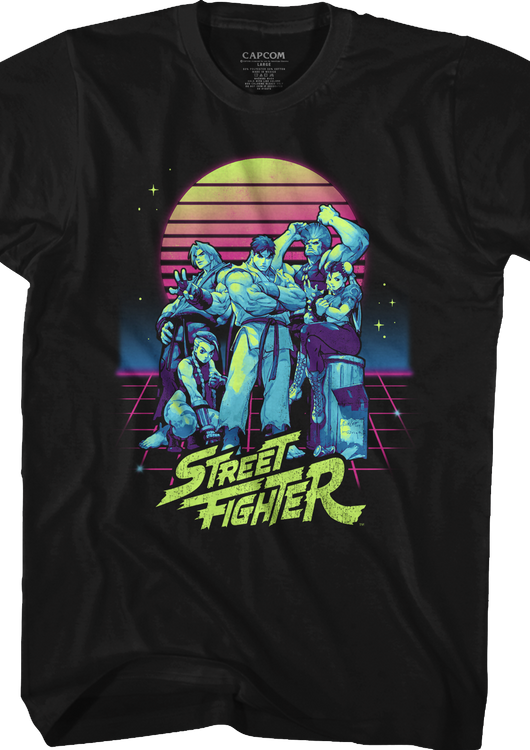 Retro Neon Street Fighter T-Shirt - main product image