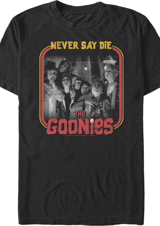 Retro Never Say Die Frame Goonies T-Shirt - main product image