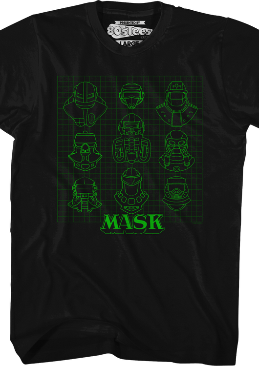 Retro Nine Masks Grid MASK T-Shirt - main product image