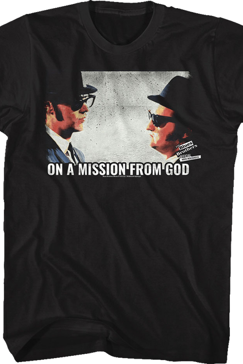 Retro On A Mission From God Blues Brothers T-Shirt - main product image
