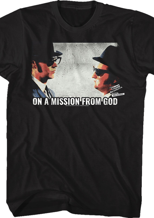 Retro On A Mission From God Blues Brothers T-Shirt - main product image
