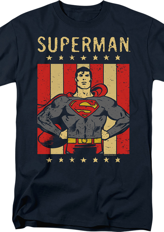 Retro Patriotic Pose Superman DC Comics T-Shirt - main product image