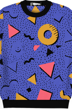 Retro Pattern Shapes Knitted Sweater