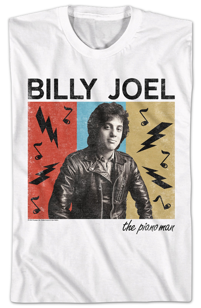 Piano Man Billy Joel Tee Billy Joel Unisex Piano Man T-Shirt Black