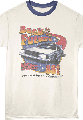 Retro Powered By Flux Capacitor Back To The Future Ringer Shirt