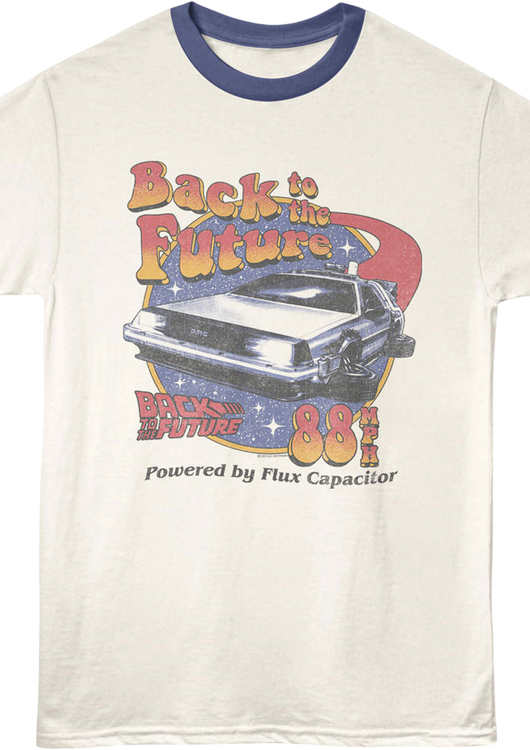 Retro Powered By Flux Capacitor Back To The Future Ringer Shirt - main product image