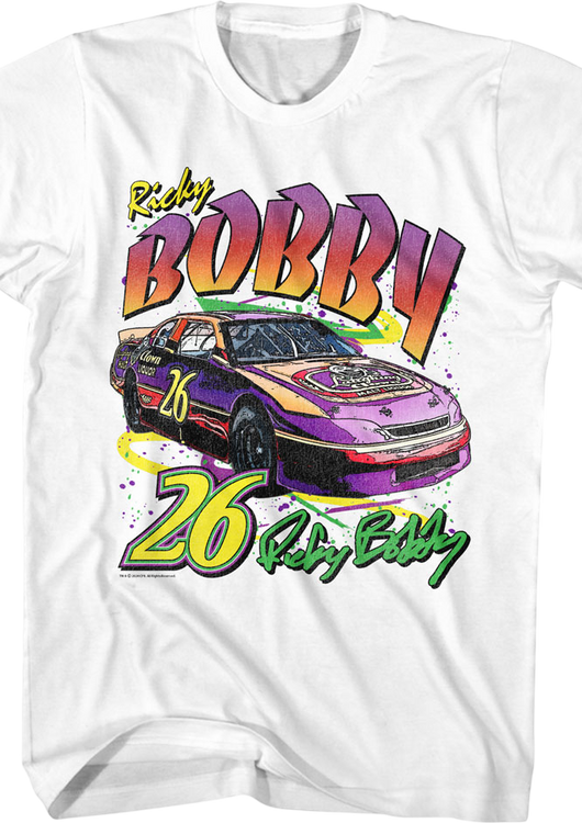 Retro Ricky Bobby Autograph Talladega Nights T-Shirt - main product image