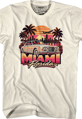 Retro Sunset & Car Miami Florida T-Shirt