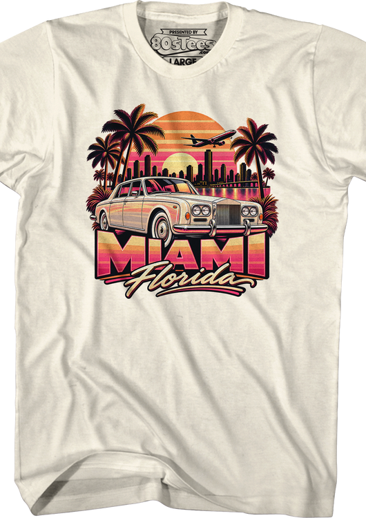Retro Sunset & Car Miami Florida T-Shirt - main product image