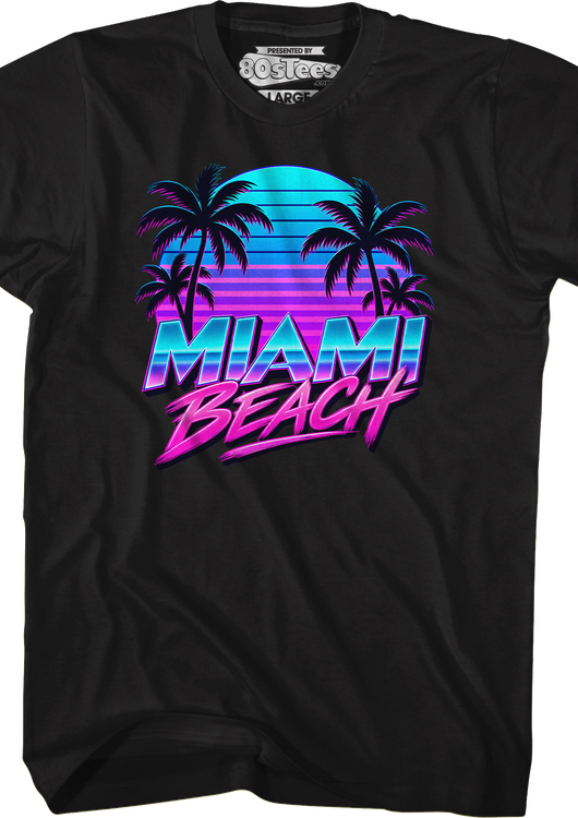 Retro Sunset Miami Beach T-Shirt - main product image