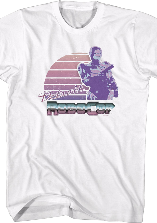 Retro Sunset Robocop T-Shirt - main product image