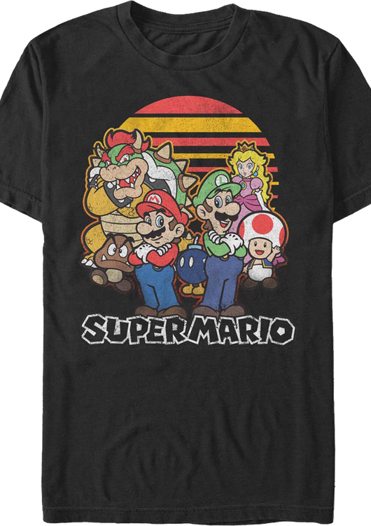 Retro Sunset Super Mario Bros. T-Shirt - main product image