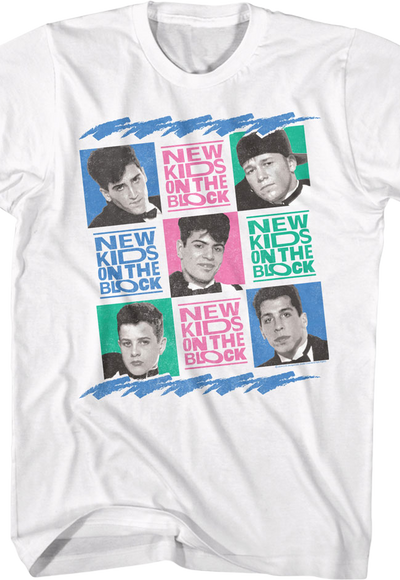 Retro Tuxes In Squares New Kids On The Block T-Shirt