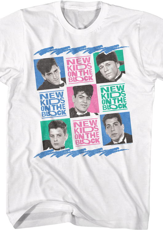 Retro Tuxes In Squares New Kids On The Block T-Shirt - main product image