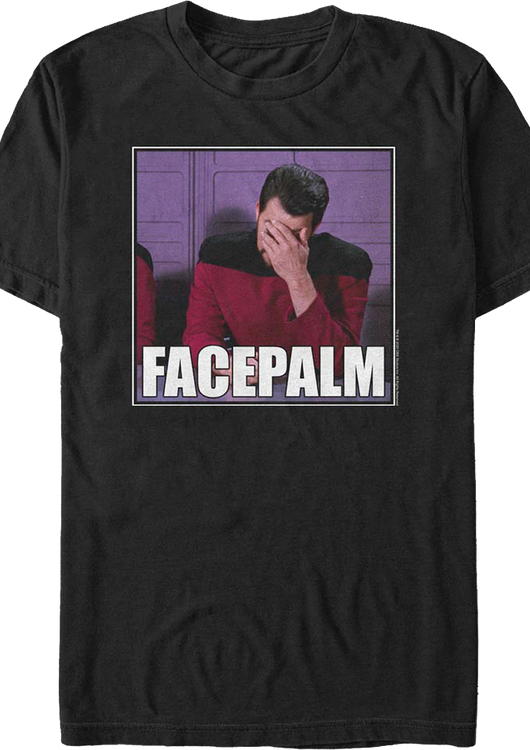 Riker Facepalm Star Trek The Next Generation T-Shirt - main product image