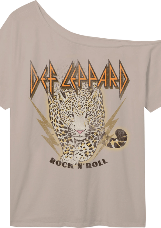 Rock 'N' Roll Def Leppard Off The Shoulder Shirt - main product image
