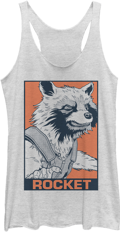 Ladies Rocket Raccoon Pop Art Avengers Endgame Racerback Tank Top - main product image