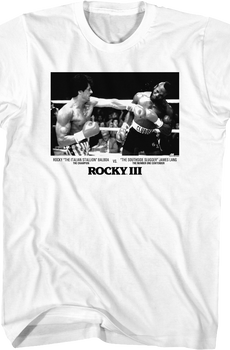 Rocky Balboa vs. Clubber Lang Black And White Photo Rocky III T-Shirt