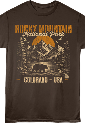 Bear Silhouette Rocky Mountain National Park T-Shirt