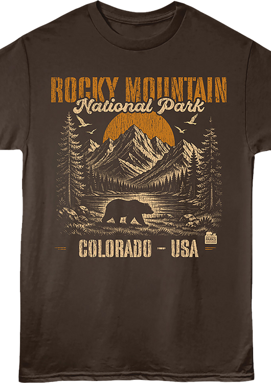 Bear Silhouette Rocky Mountain National Park T-Shirt - main product image