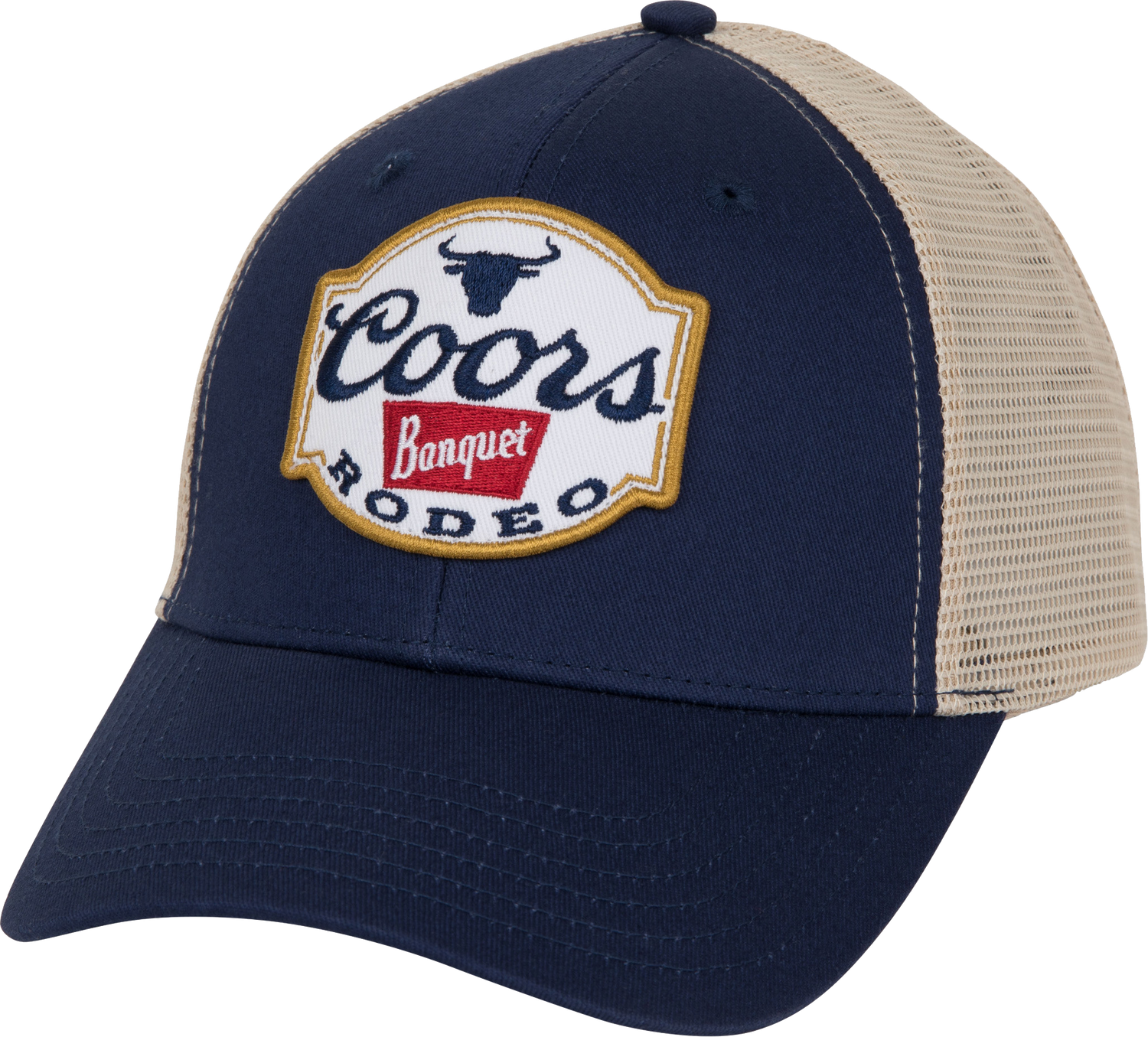 Coors Light Logo Mesh Trucker Hat - Adjustable Velcro Back, Black With Red Logo - View #8