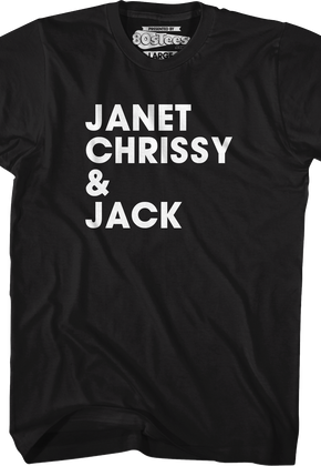 Roommate Names Janet Chrissy & Jack Three's Company T-Shirt