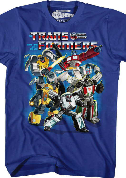 Royal Blue Autobots Collage Transformers T-Shirt - main product image